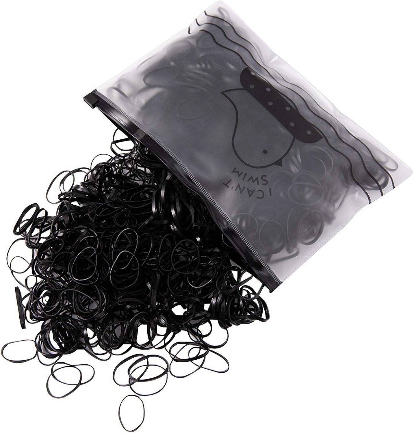 1000x Black Elastic Ponytail holders, Ties, Small