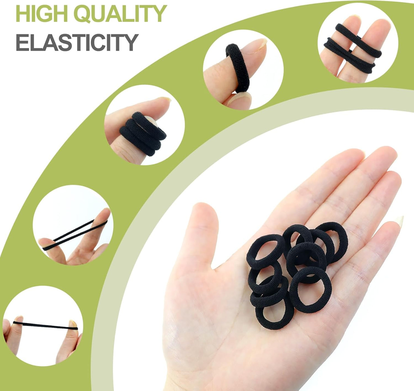 100 Pieces Small Elastic Hair Bobbles, Ponytail Holders