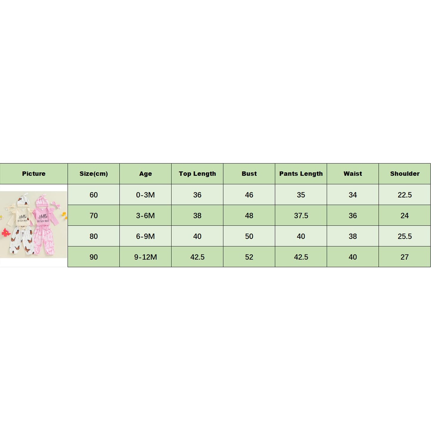 4pcs Outfits Set Long Sleeve Romper Top Bow Print Trousers Hat Headband