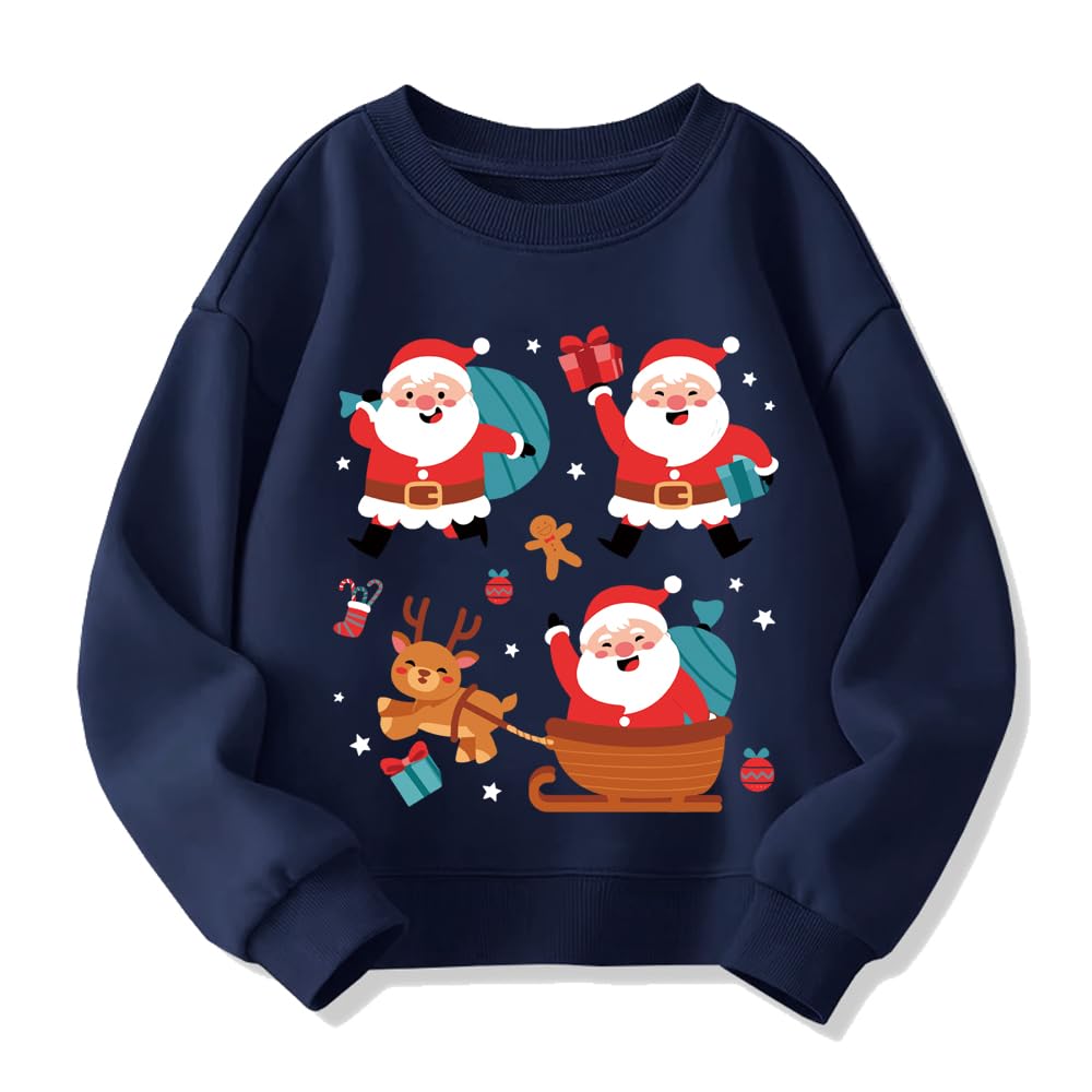 Christmas Boys Girls Jumpers Santa Claus Reindeer Snowman Snowflake