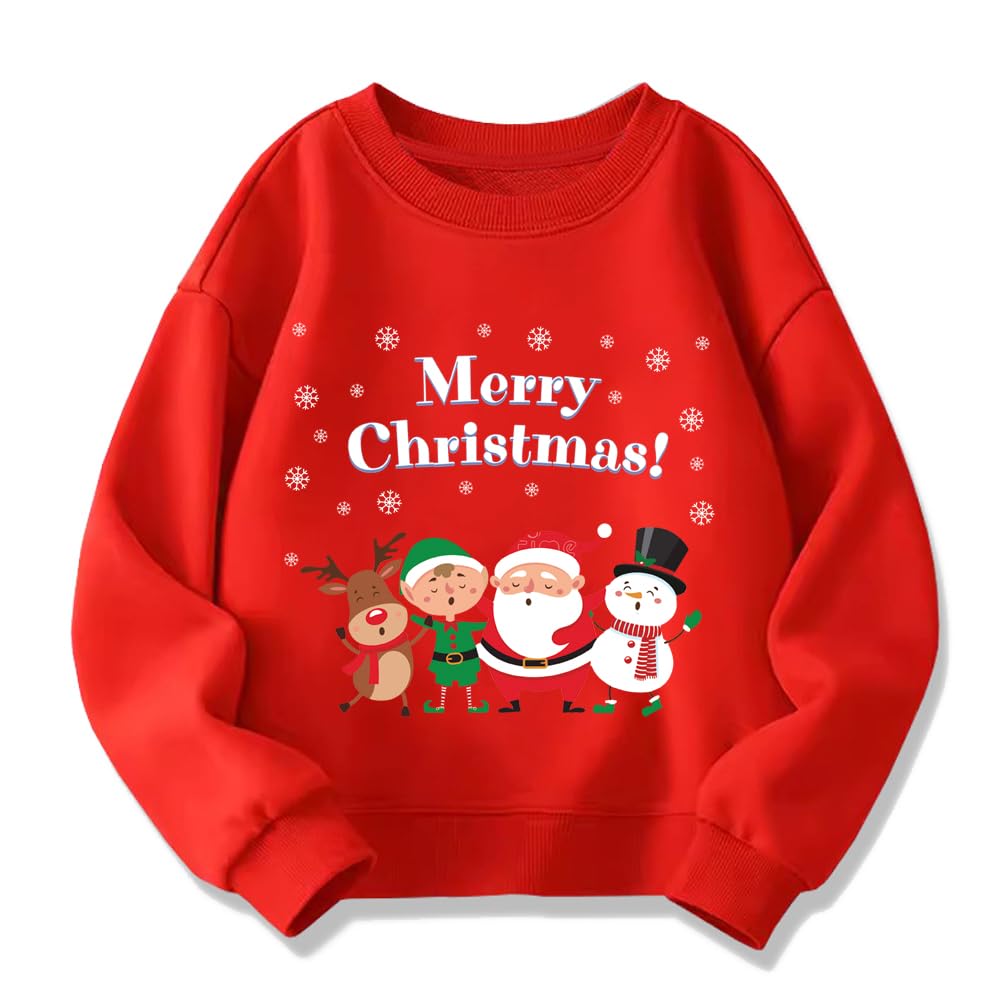 Christmas Boys Girls Jumpers Santa Claus Reindeer Snowman Snowflake