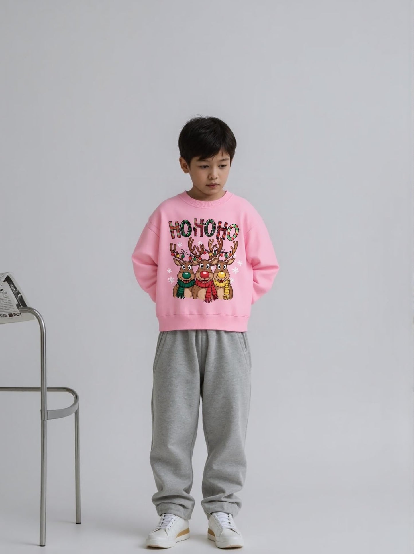 Christmas Boys Girls Jumpers Santa Claus Reindeer Snowman Snowflake