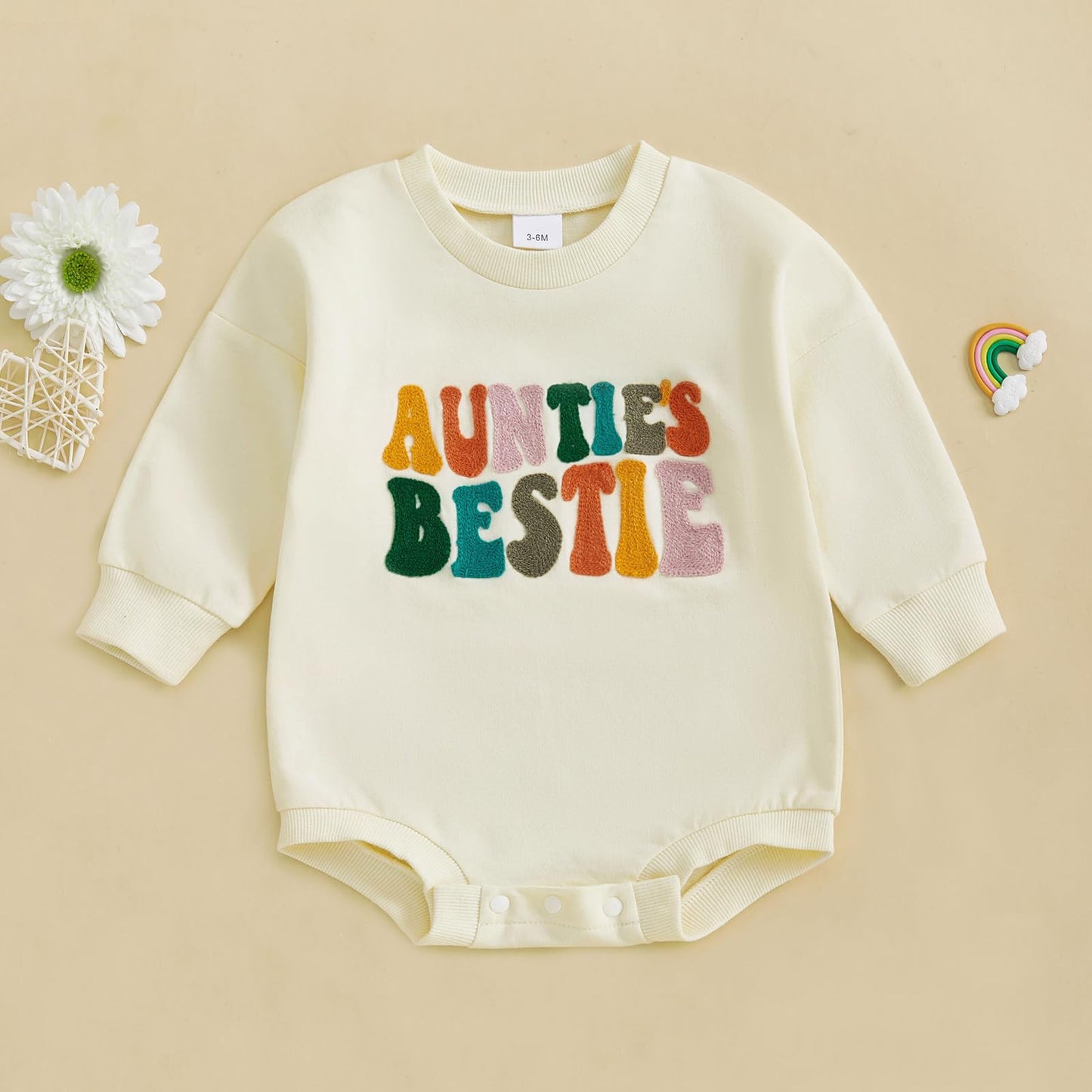 Baby Boy Girl Bodysuit Aunties Bestie Letters Vests