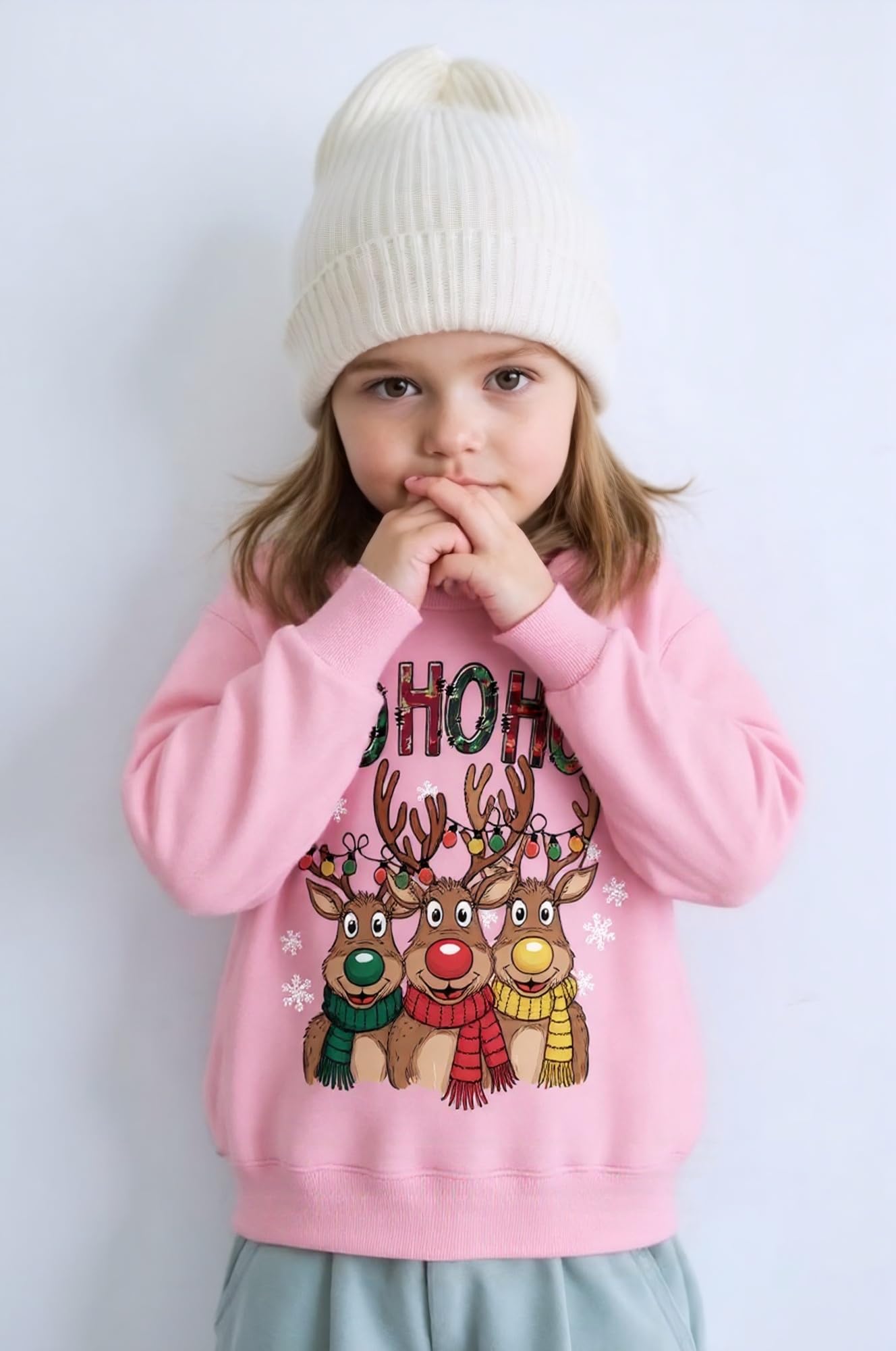 Christmas Boys Girls Jumpers Santa Claus Reindeer Snowman Snowflake