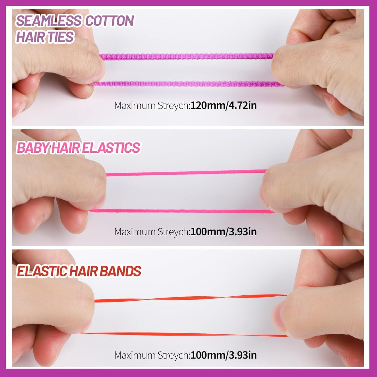 Elastic Hair Bands Hair Ties for Little Girls, Hair Rubber Bands with Tail Hair Tools