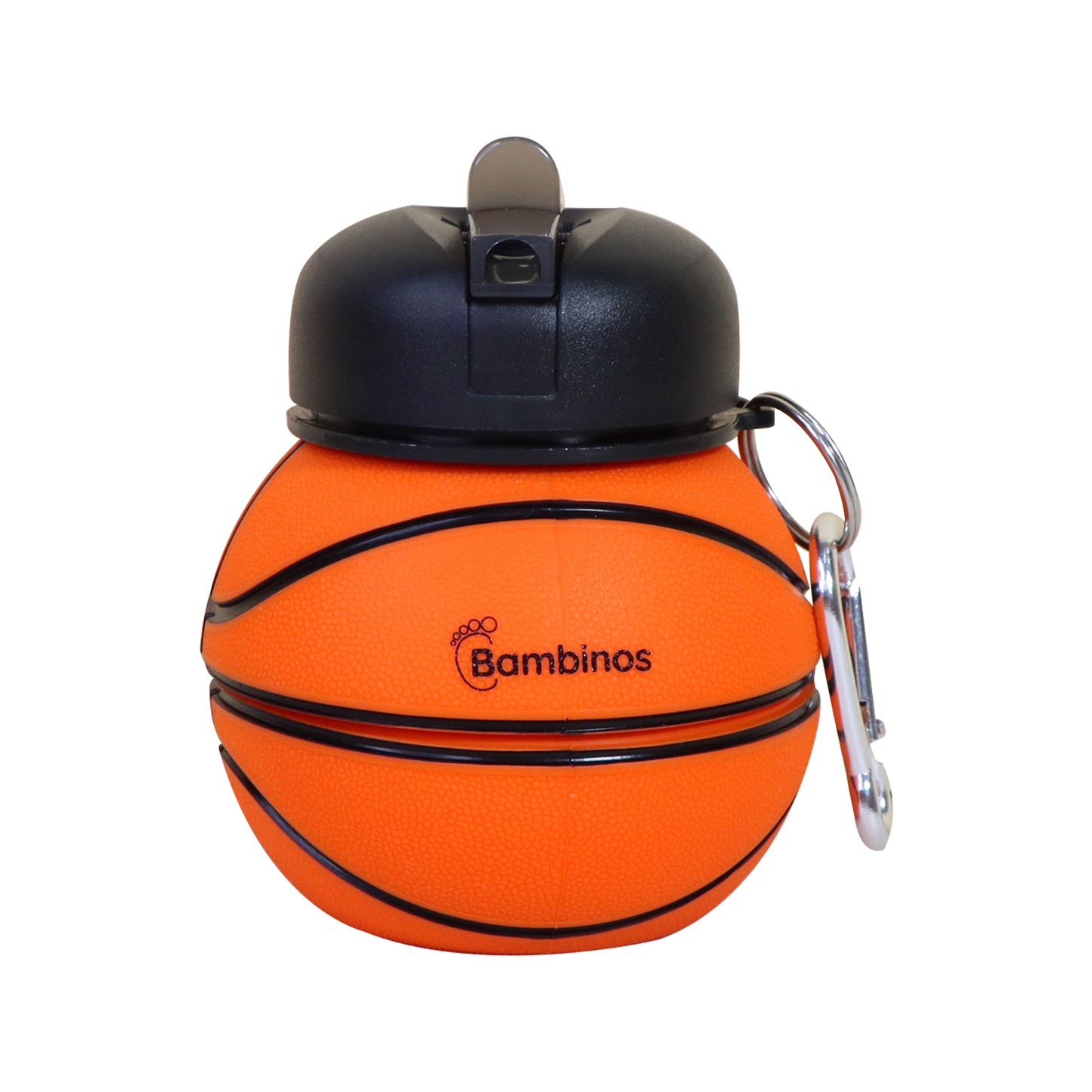 Bambinos Kids Basketball Water Bottle Silicone Collapsible BPA-FREE