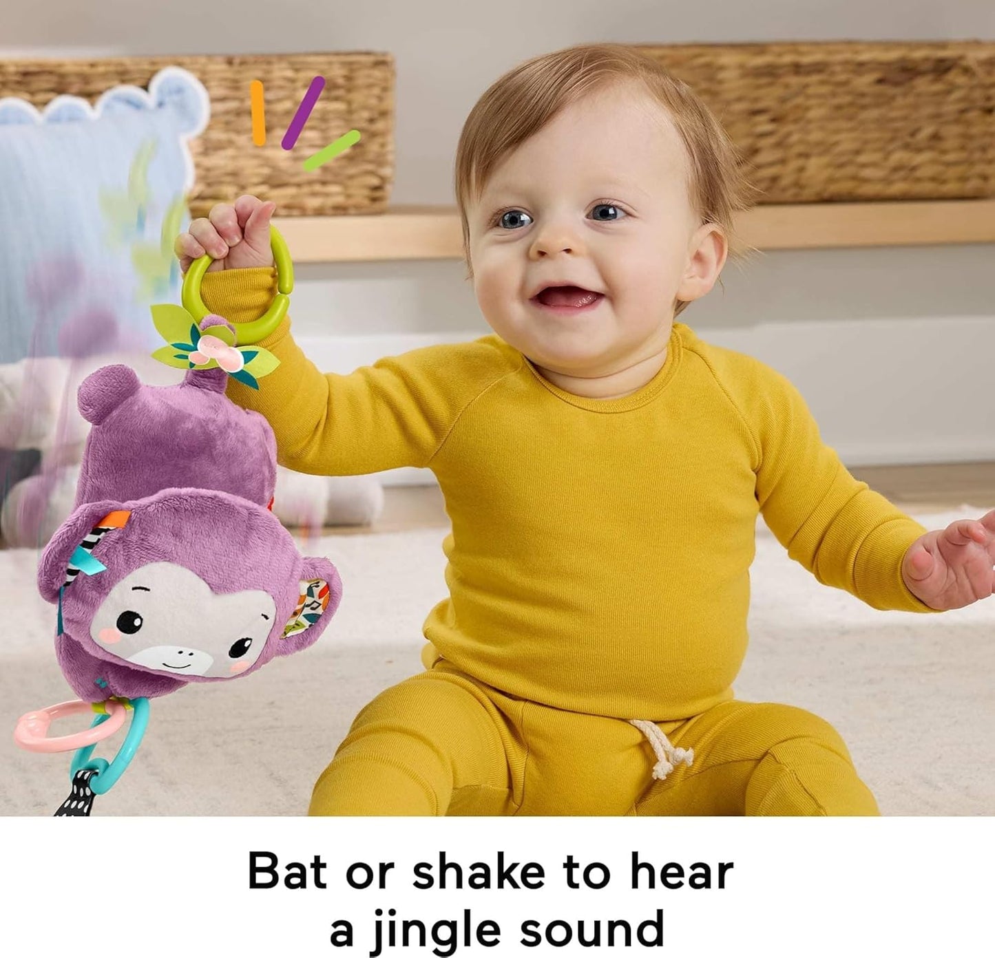 Fisher Price Sing & Go Purple Monkey - Baby Stroller Toy