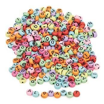 400 Mix Colour Alphabet Letter Beads 6.5mm Acrylic Jewellery Making Beads