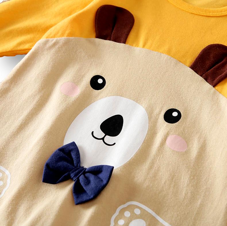 Yellow Bowtie Bear Romper