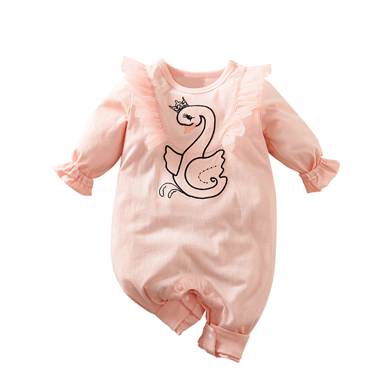 Pink princess Romper with a duck