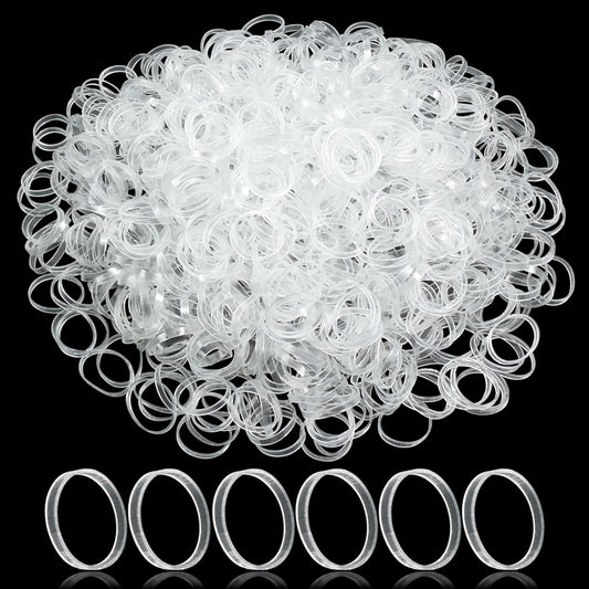 1000x Clear Elastic Ponytail holders, Ties, Small