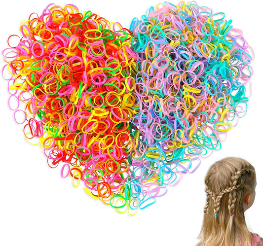 1500 Multicolored Small Elastics for Kids and Girls Braids n Ponytails