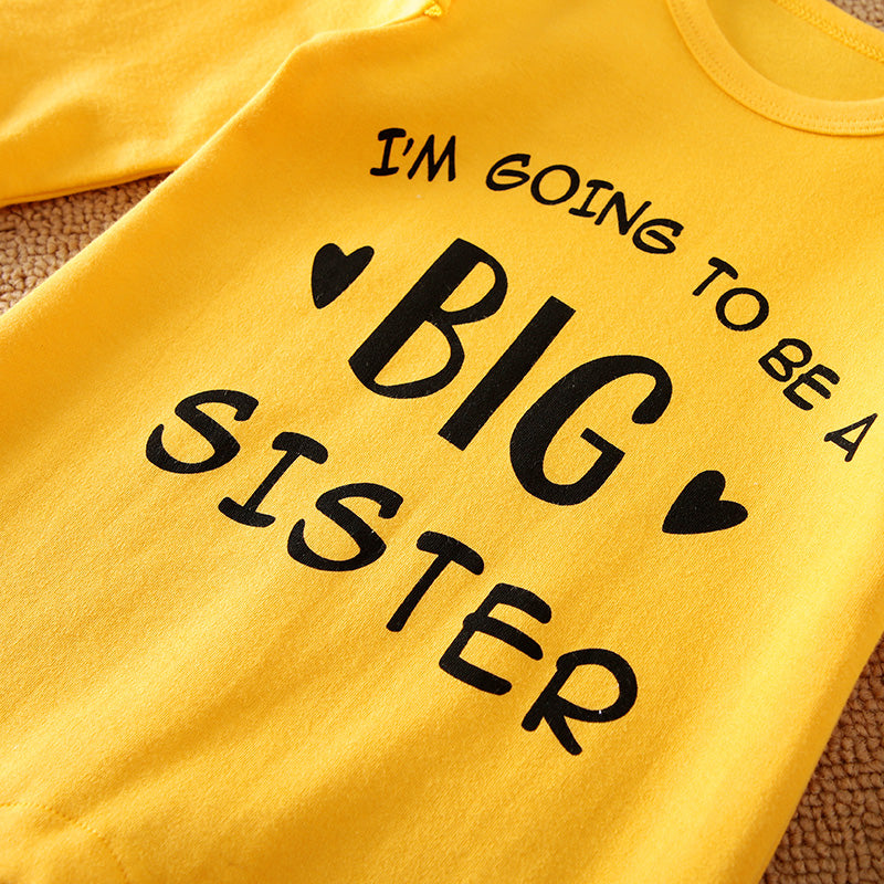Yellow Big Sister Baby Romper