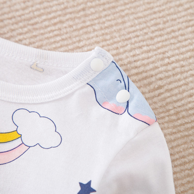 Baby Romper Gift Set Unicorn Elephant and Big Sister Romper for baby girl -3