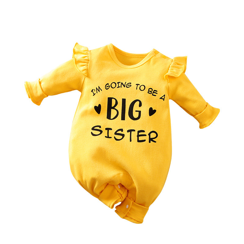 Yellow Big Sister Baby Romper
