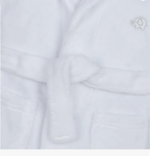 Baby Dressing Gown Unisex Soft Plush Fleece Hooded Teddy Ears 0-24 Month