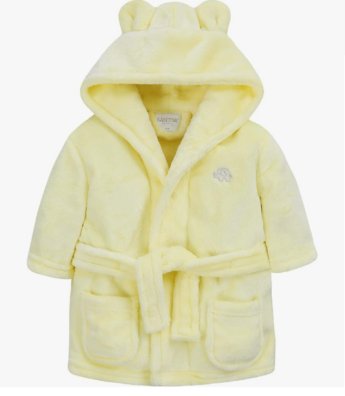 Baby Dressing Gown Unisex Soft Plush Fleece Hooded Teddy Ears 0-24 Month