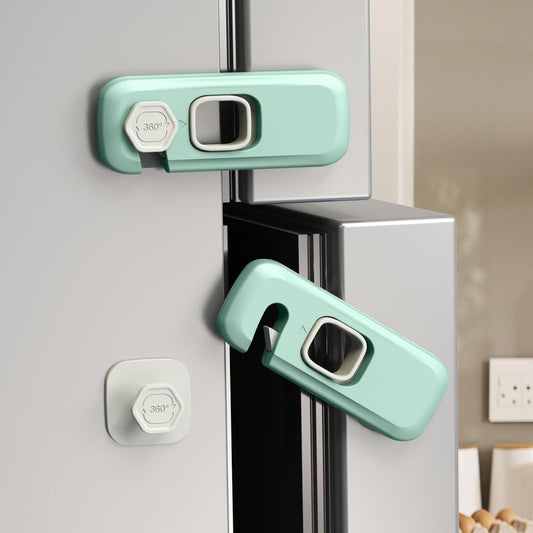 2 Pack child proof refrigerator lock on fridge door