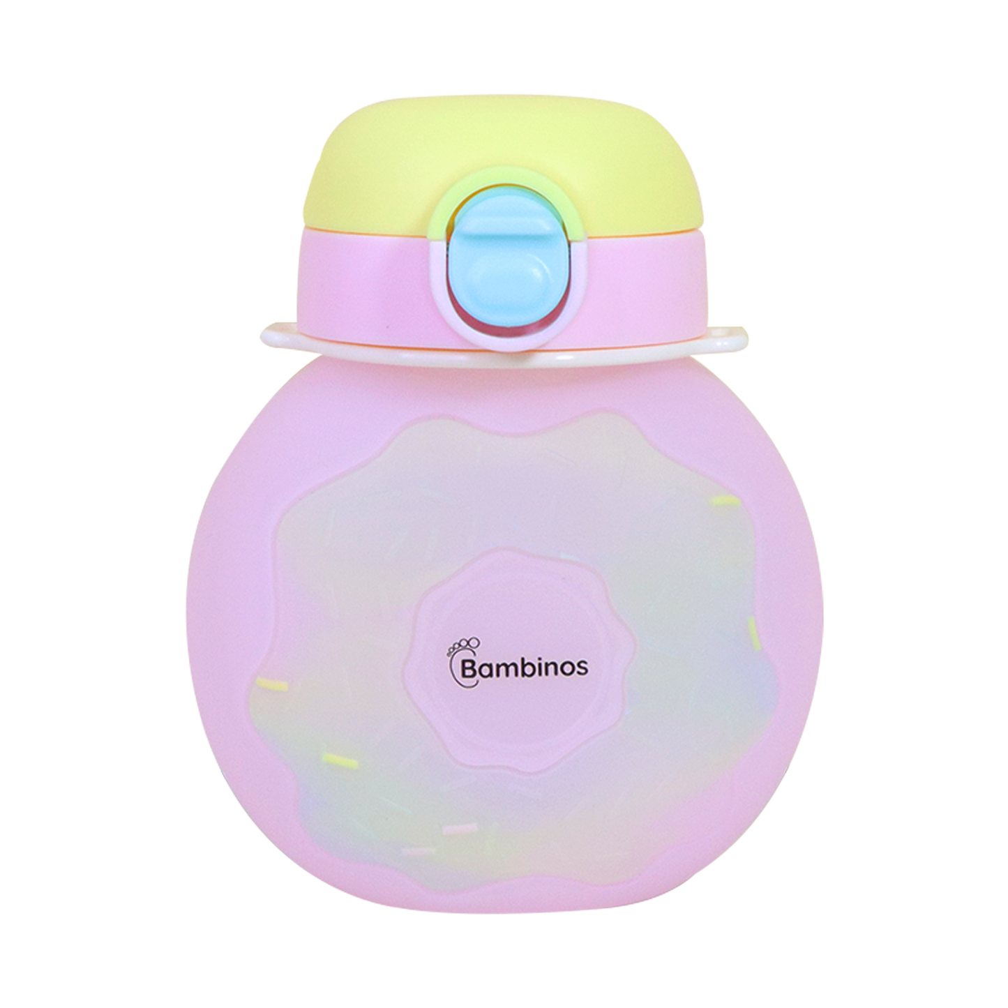Bambinos Kids Donut Water Bottle Silicone Collapsible BPA-FREE
