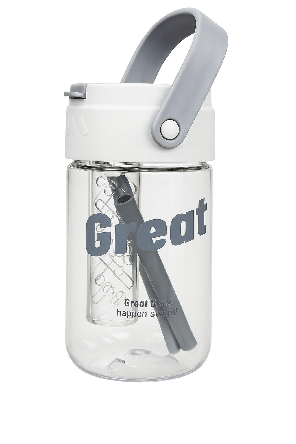600ml Kids Water Bottle-BPA Free, Motivational Canteen With Time Marking, Leakproof Large Sport Drink Bottle
