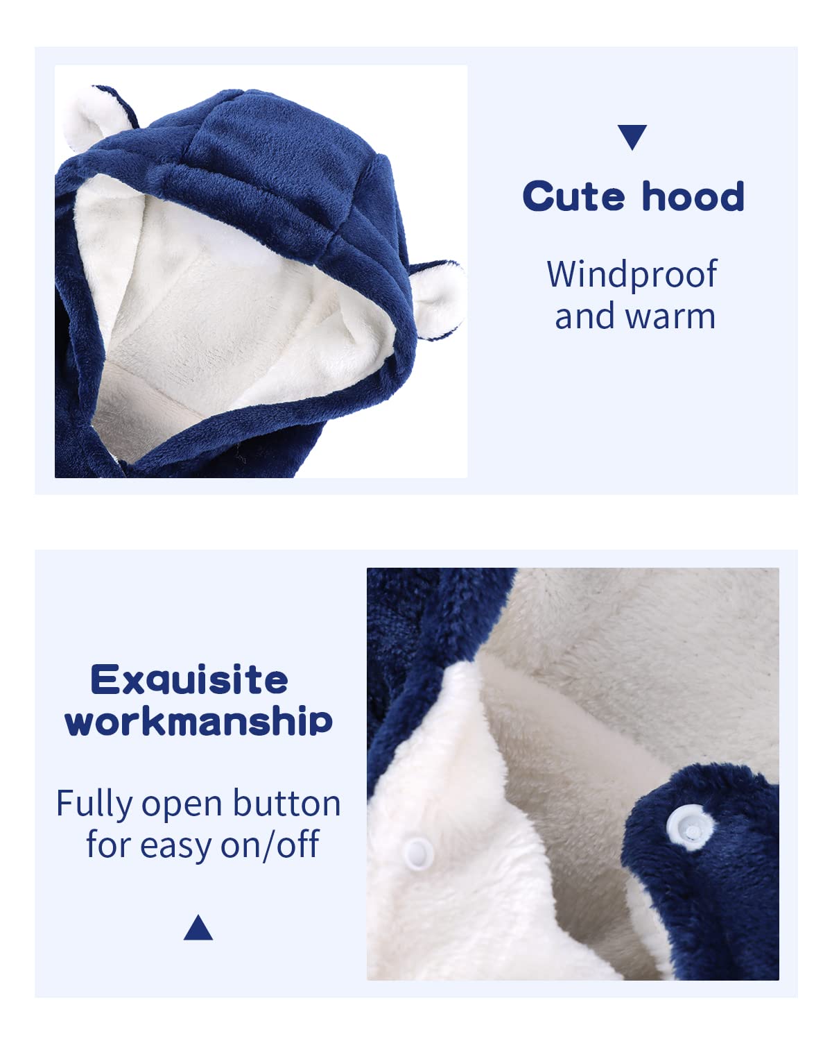 ❄️ Baby Snowsuit Fleece Romper – Warm Winter One-Piece for Babies