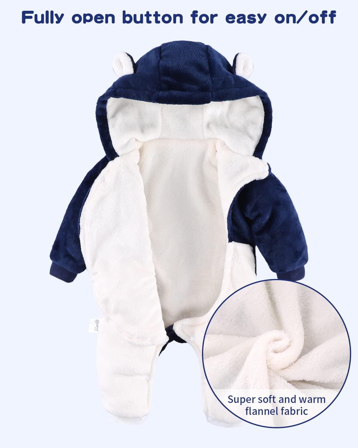 ❄️ Baby Snowsuit Fleece Romper – Warm Winter One-Piece for Babies