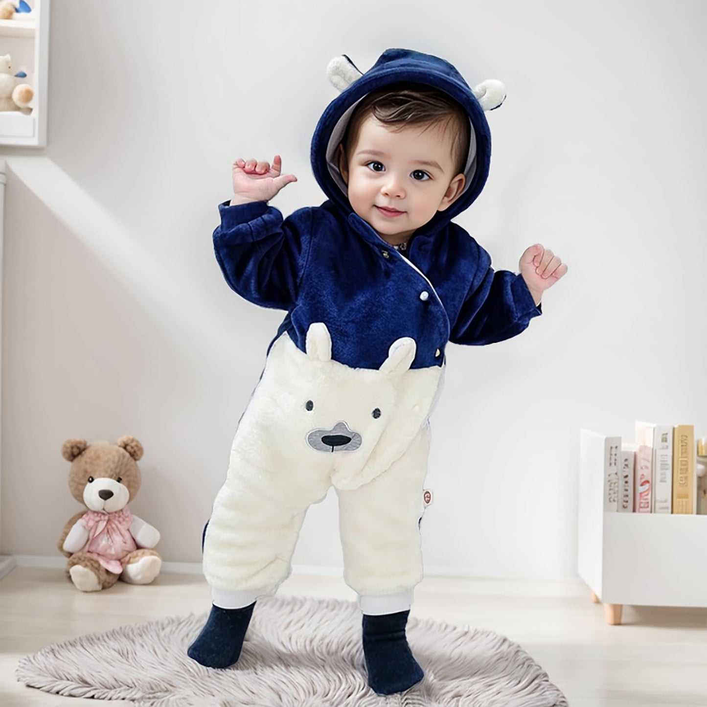 ❄️ Baby Snowsuit Fleece Romper – Warm Winter One-Piece for Babies