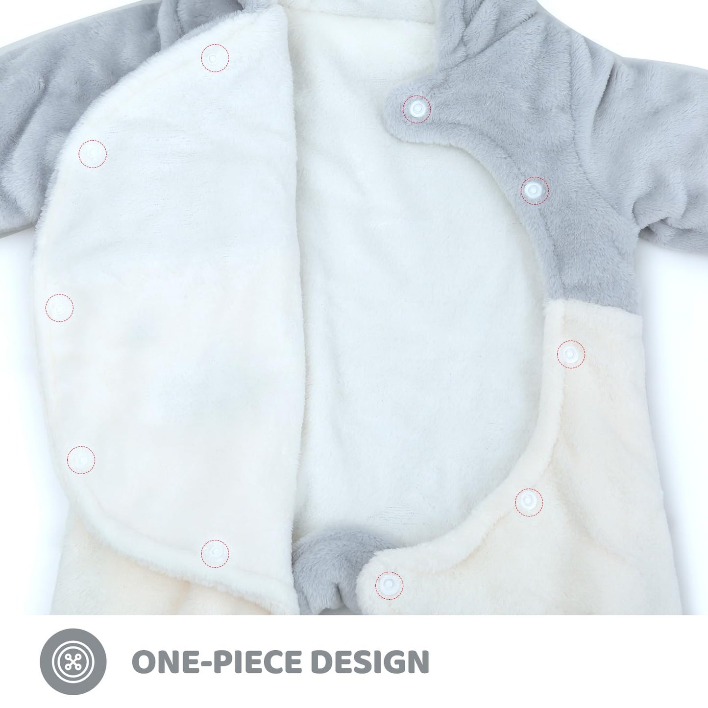 ❄️ Baby Snowsuit Fleece Romper – Warm Winter One-Piece for Babies