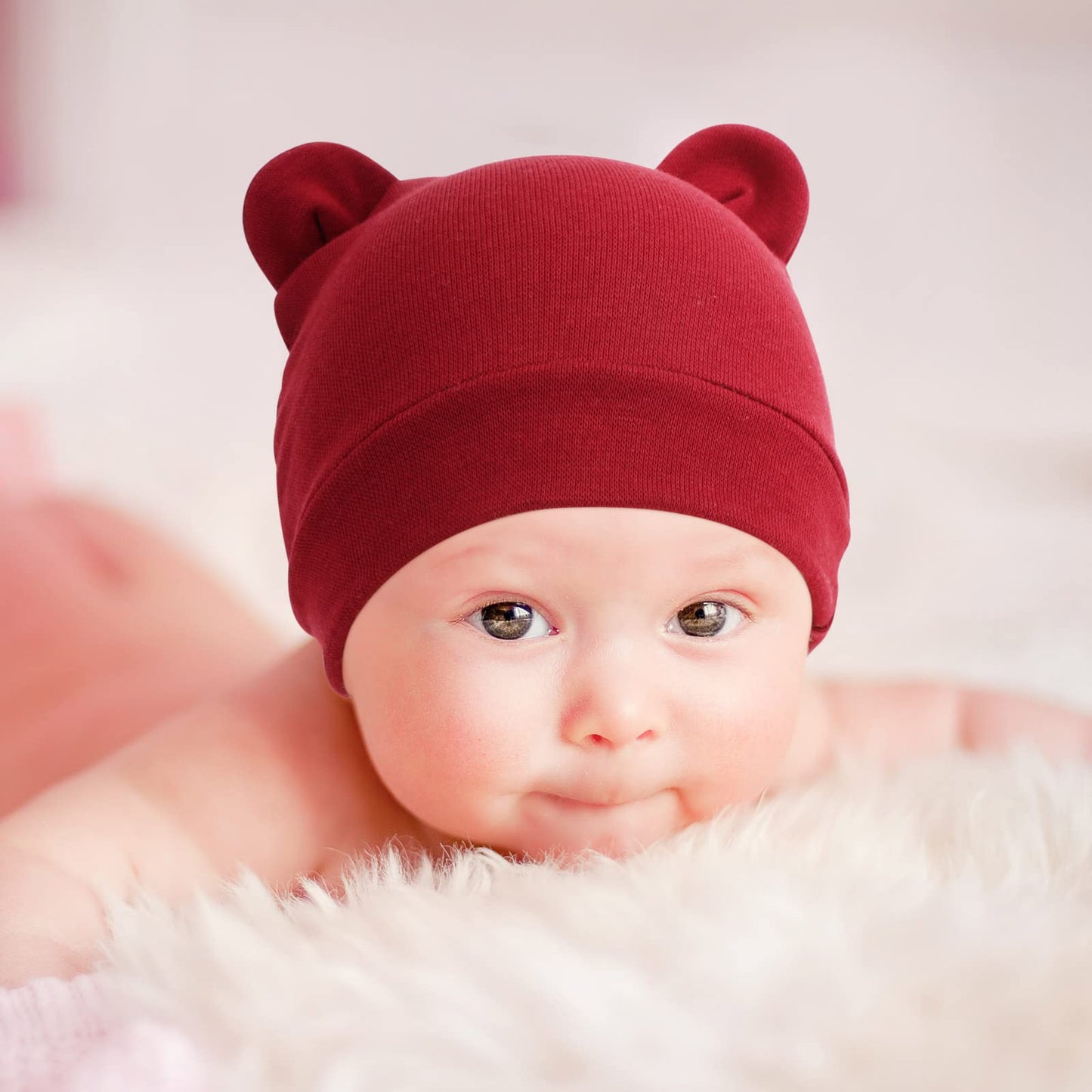 4 Set Baby Beanie Hat + Gloves (0-6 Months)