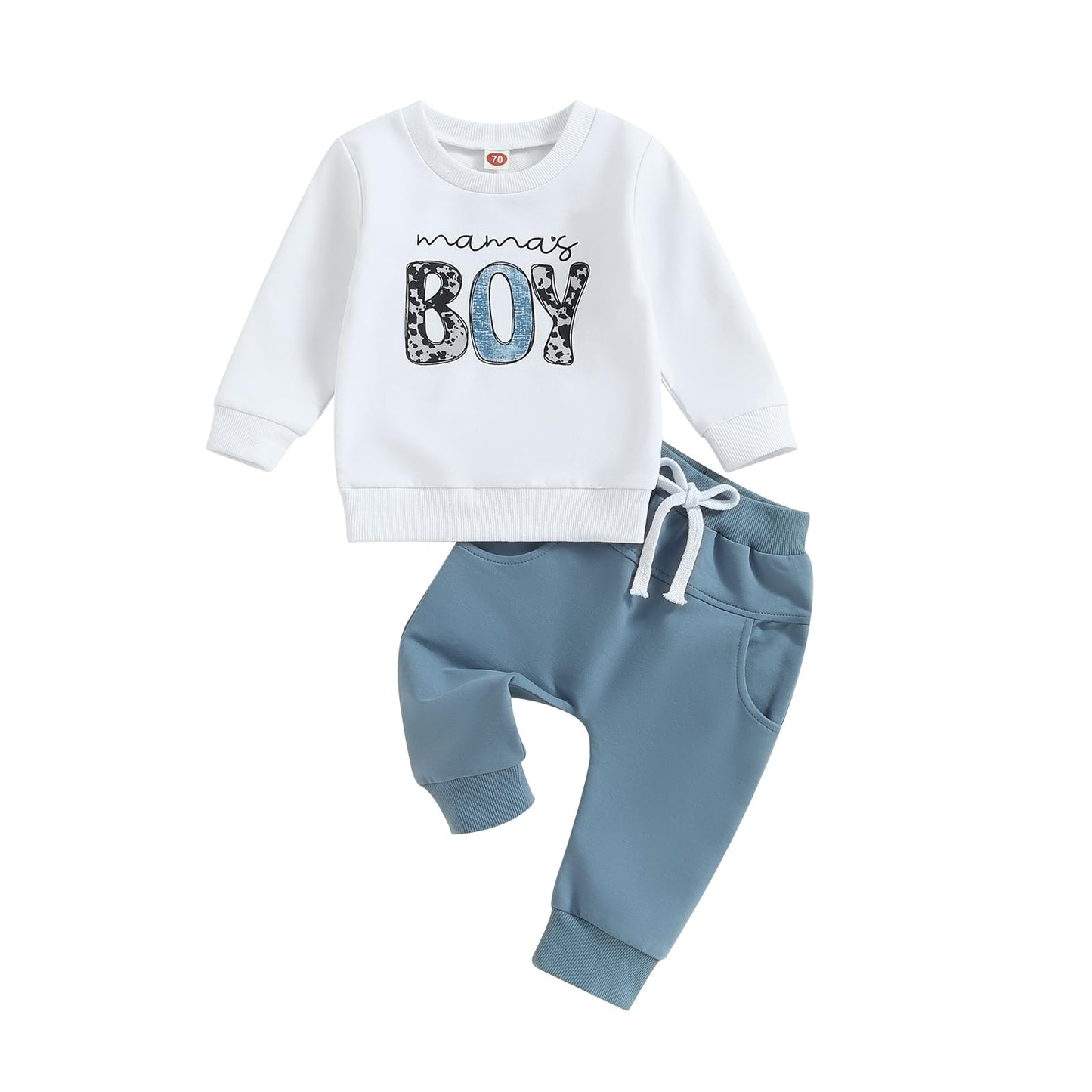 2Pcs Baby Boys Outfit Mama's Boy Clothes Set