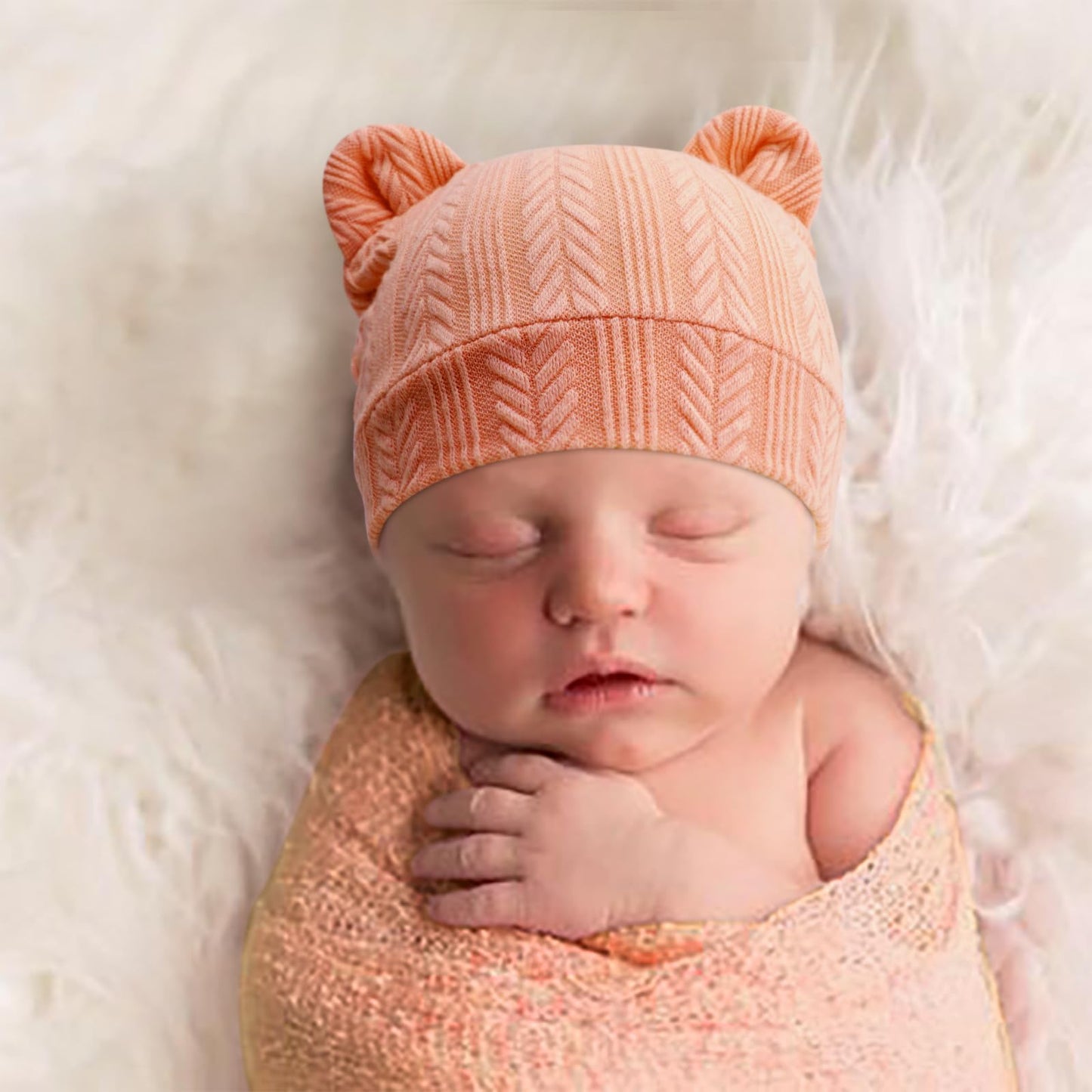 4 Set Baby Beanie Hat + Gloves (0-6 Months)