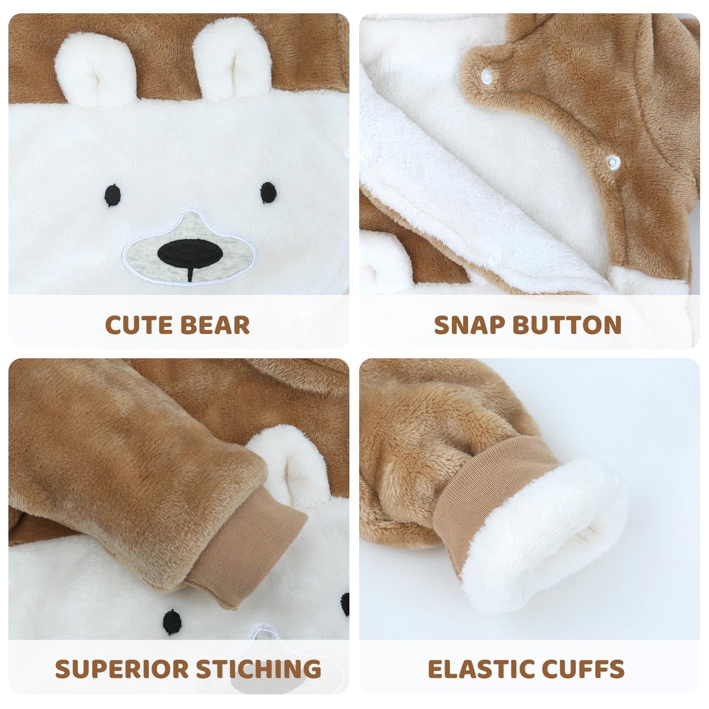 ❄️ Baby Snowsuit Fleece Romper – Warm Winter One-Piece for Babies