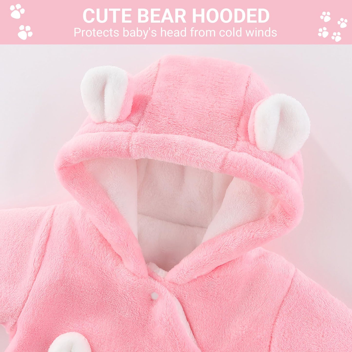 ❄️ Baby Snowsuit Fleece Romper – Warm Winter One-Piece for Babies