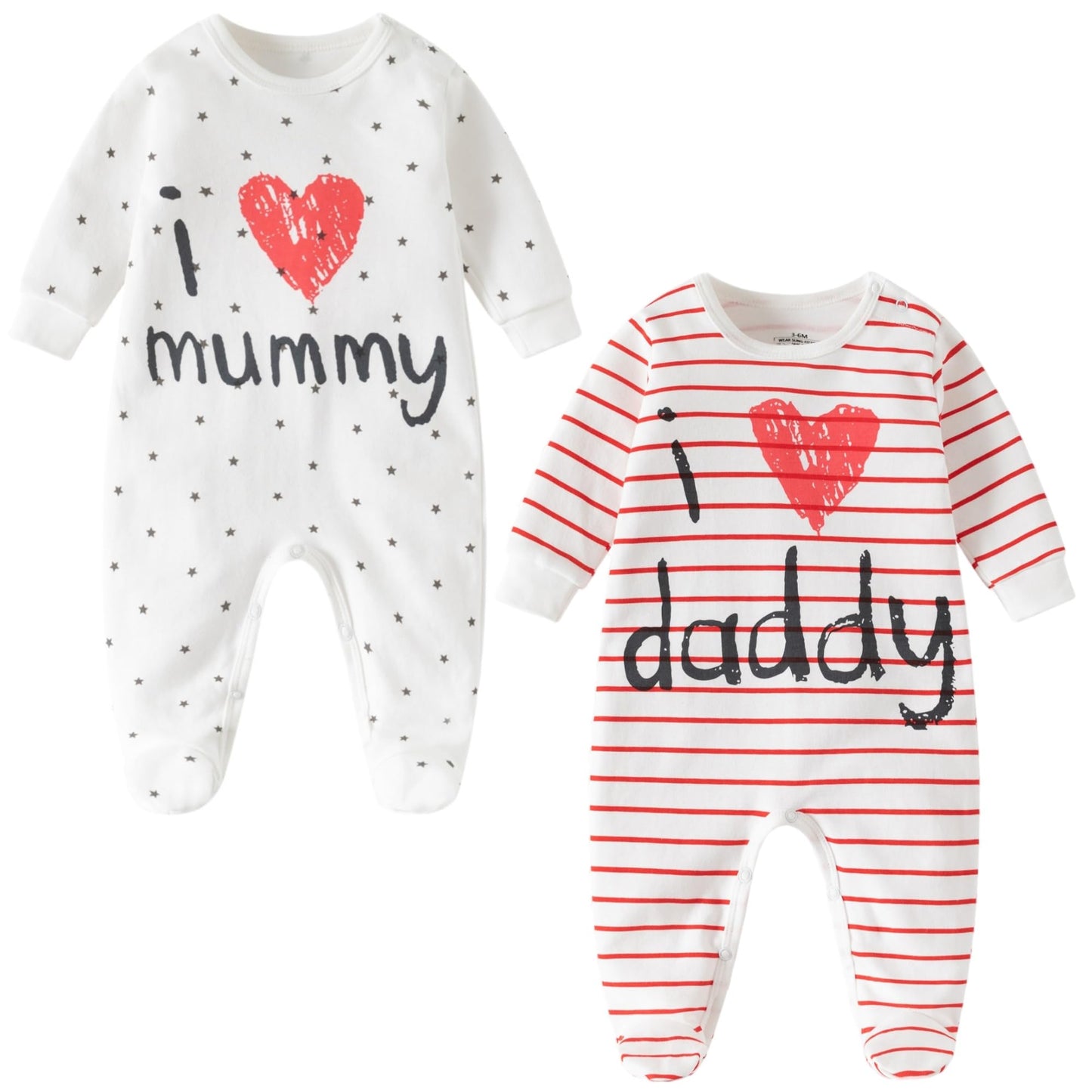 I Love Mummy Daddy Rompers 2 Pack
