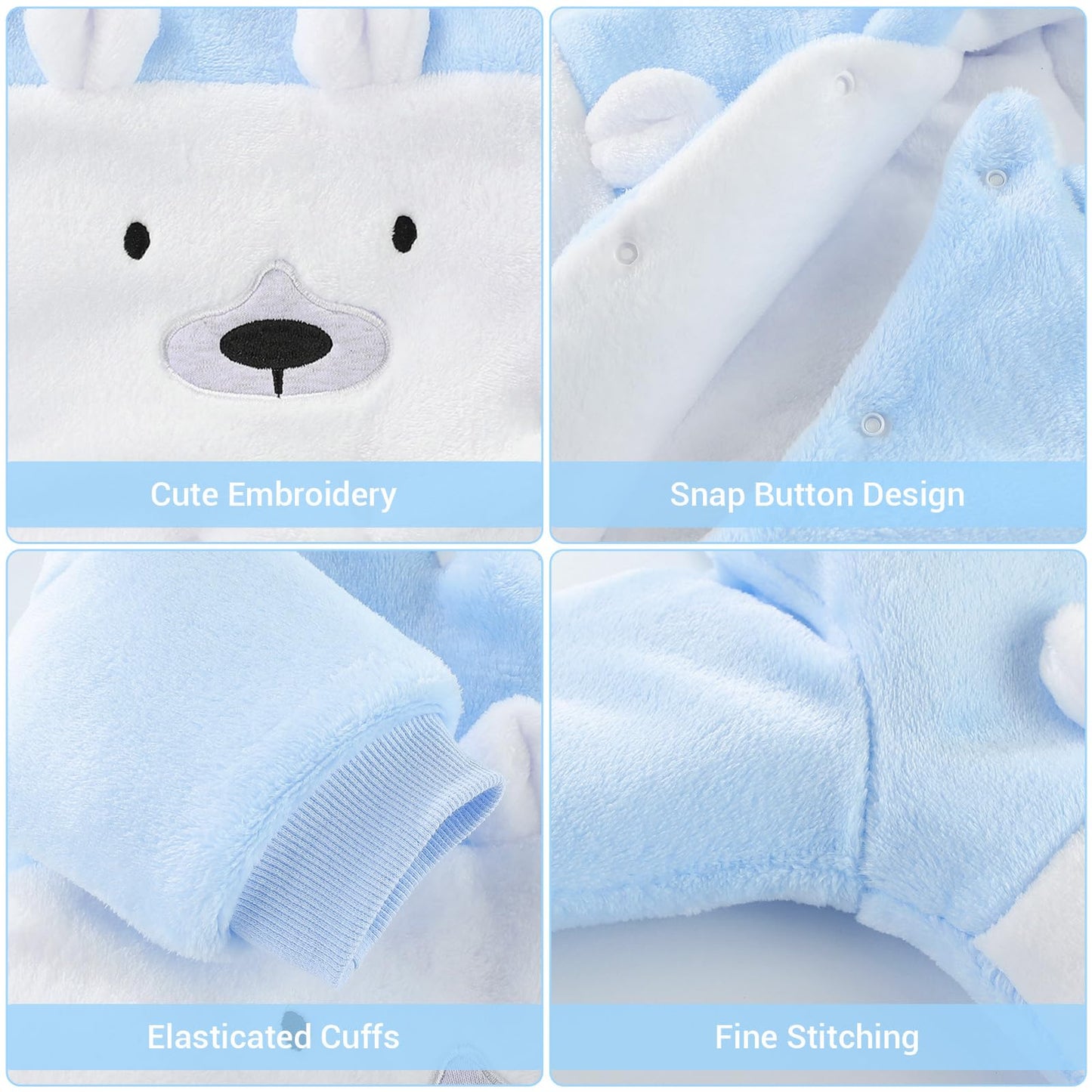 ❄️ Baby Snowsuit Fleece Romper – Warm Winter One-Piece for Babies