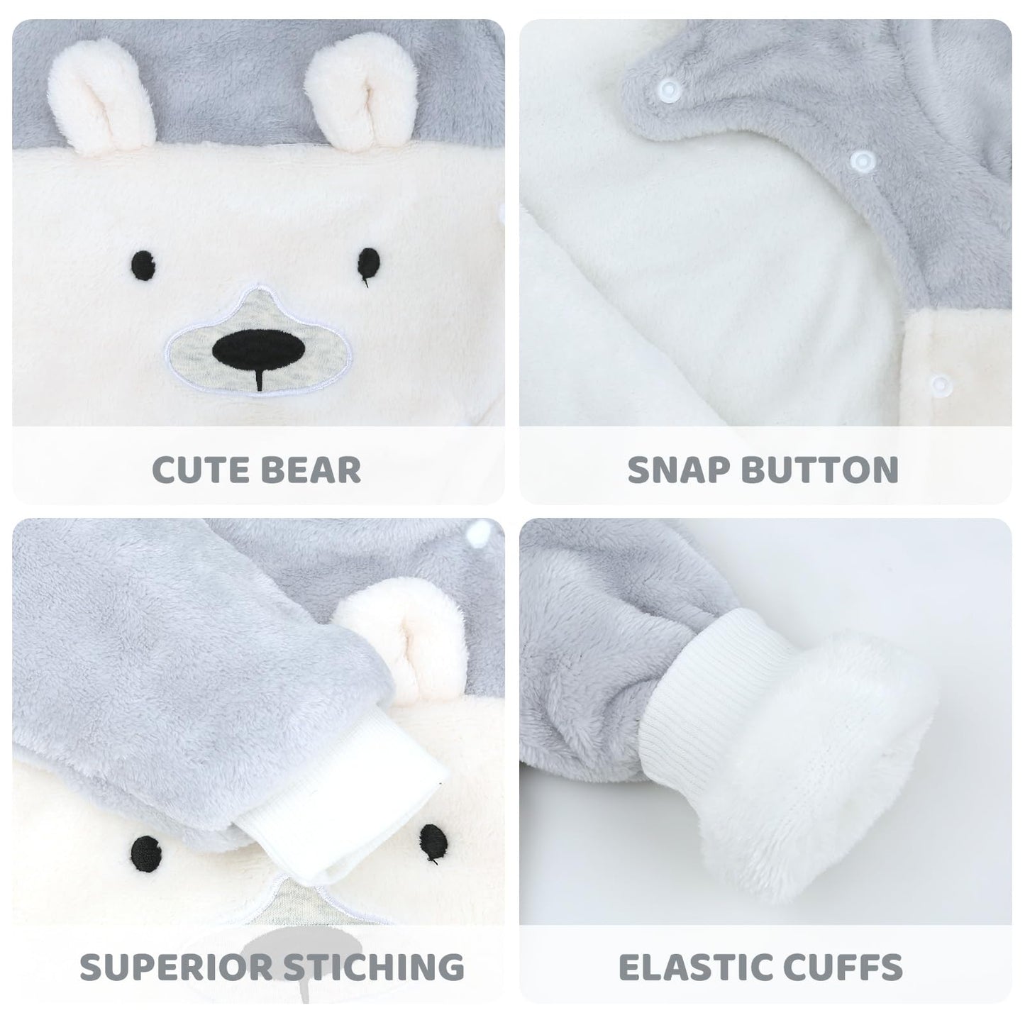 ❄️ Baby Snowsuit Fleece Romper – Warm Winter One-Piece for Babies