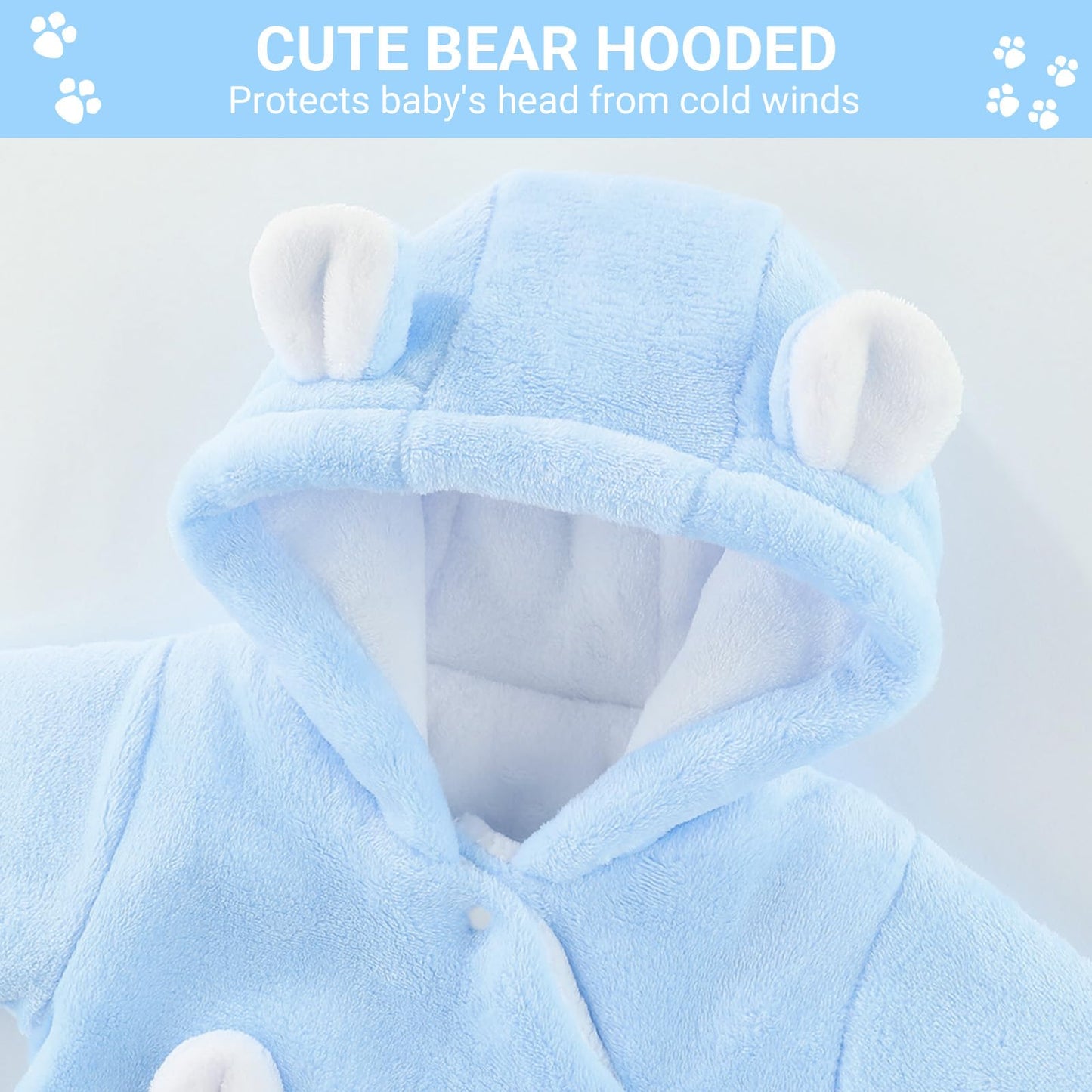 ❄️ Baby Snowsuit Fleece Romper – Warm Winter One-Piece for Babies