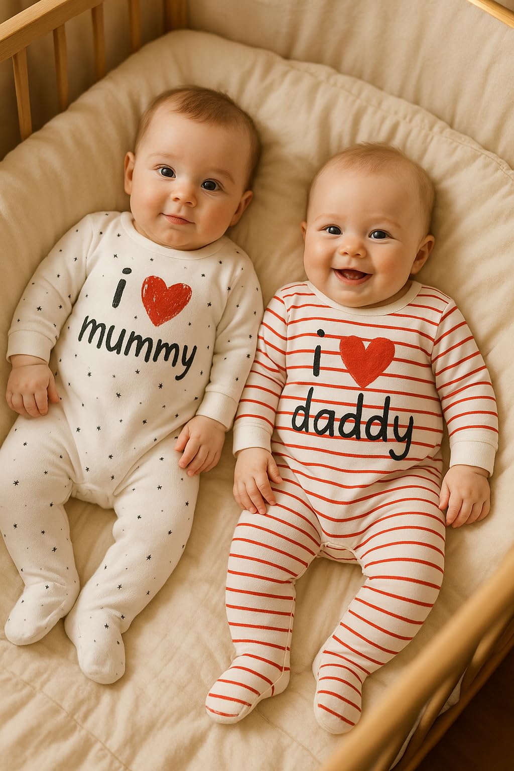 I Love Mummy Daddy Rompers 2 Pack
