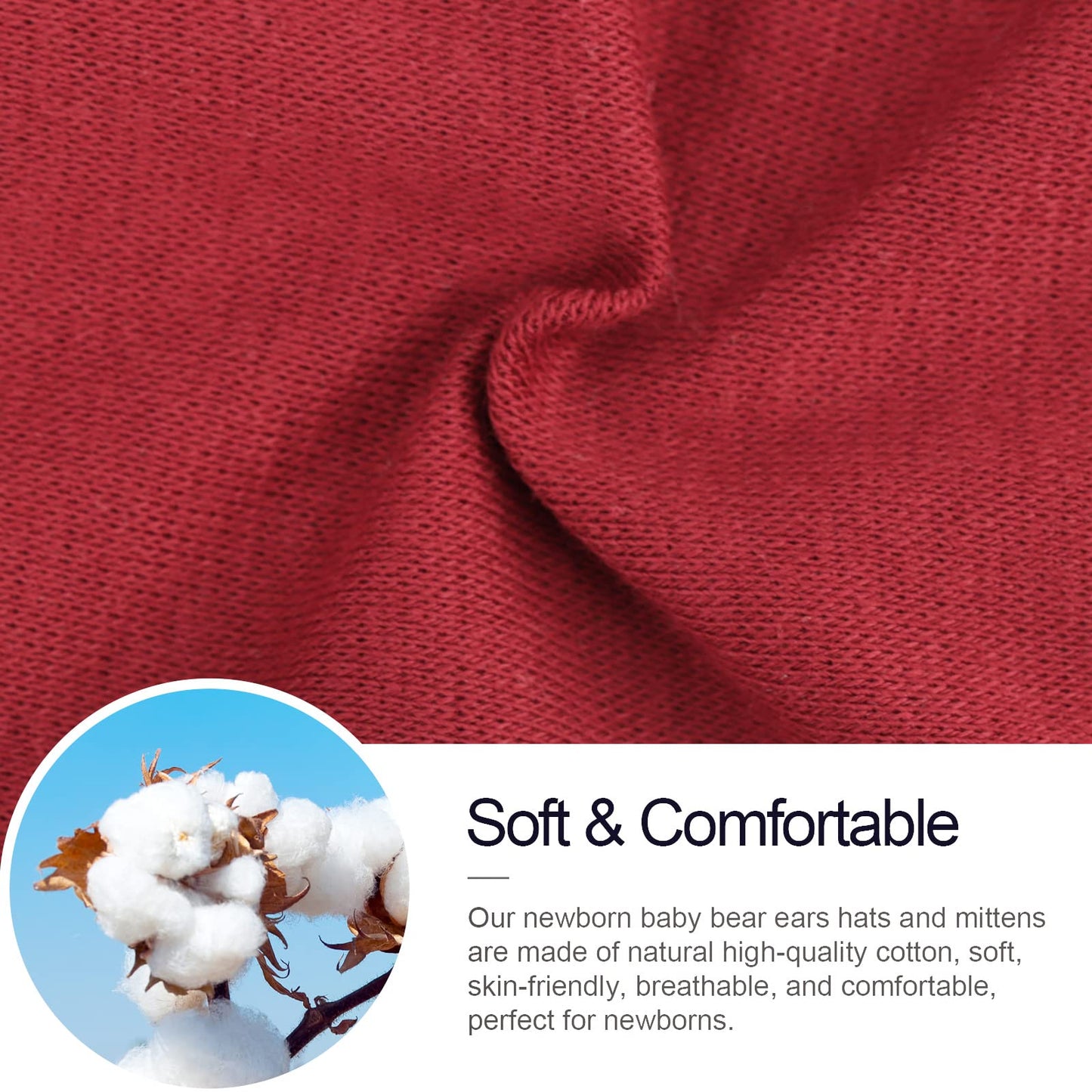 4 Set Baby Beanie Hat + Gloves (0-6 Months)