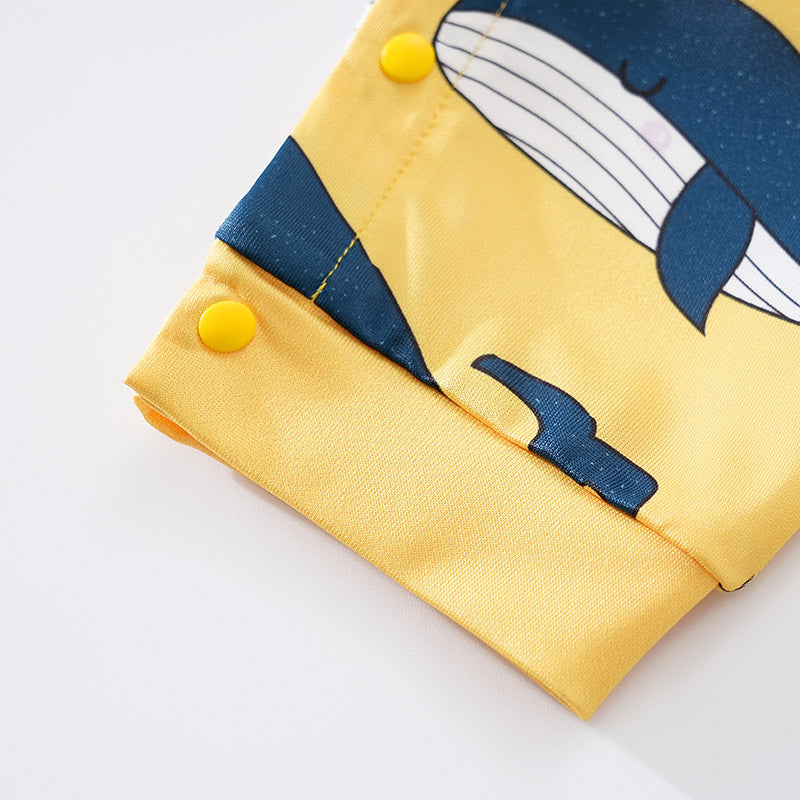 Yellow and White  Whale Print Babysuit Romper