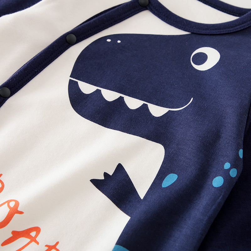 Blue Dinosaur Baby Suit Romper - Roar