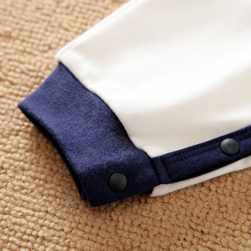 Roaring Dino Blue Cotton Baby Romper
