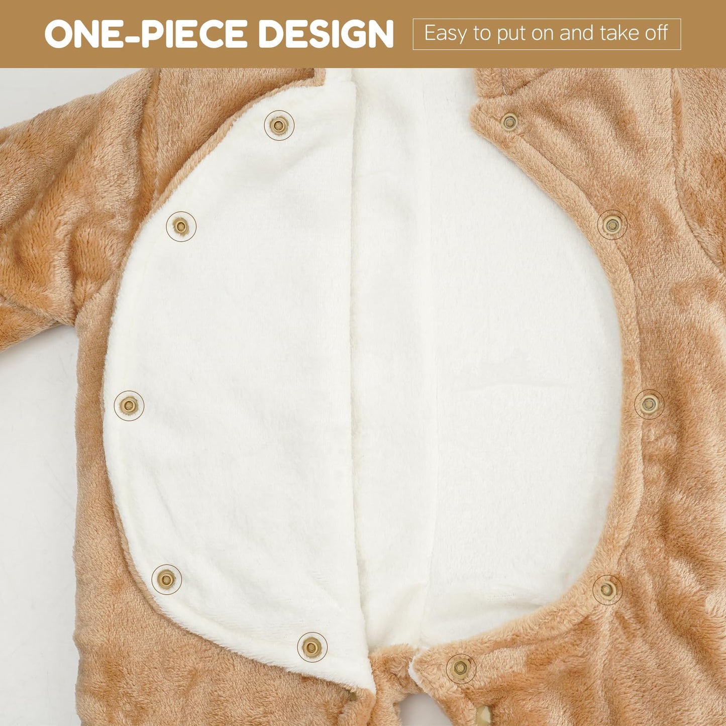 ❄️ Baby Snowsuit Fleece Romper – Warm Winter One-Piece for Babies