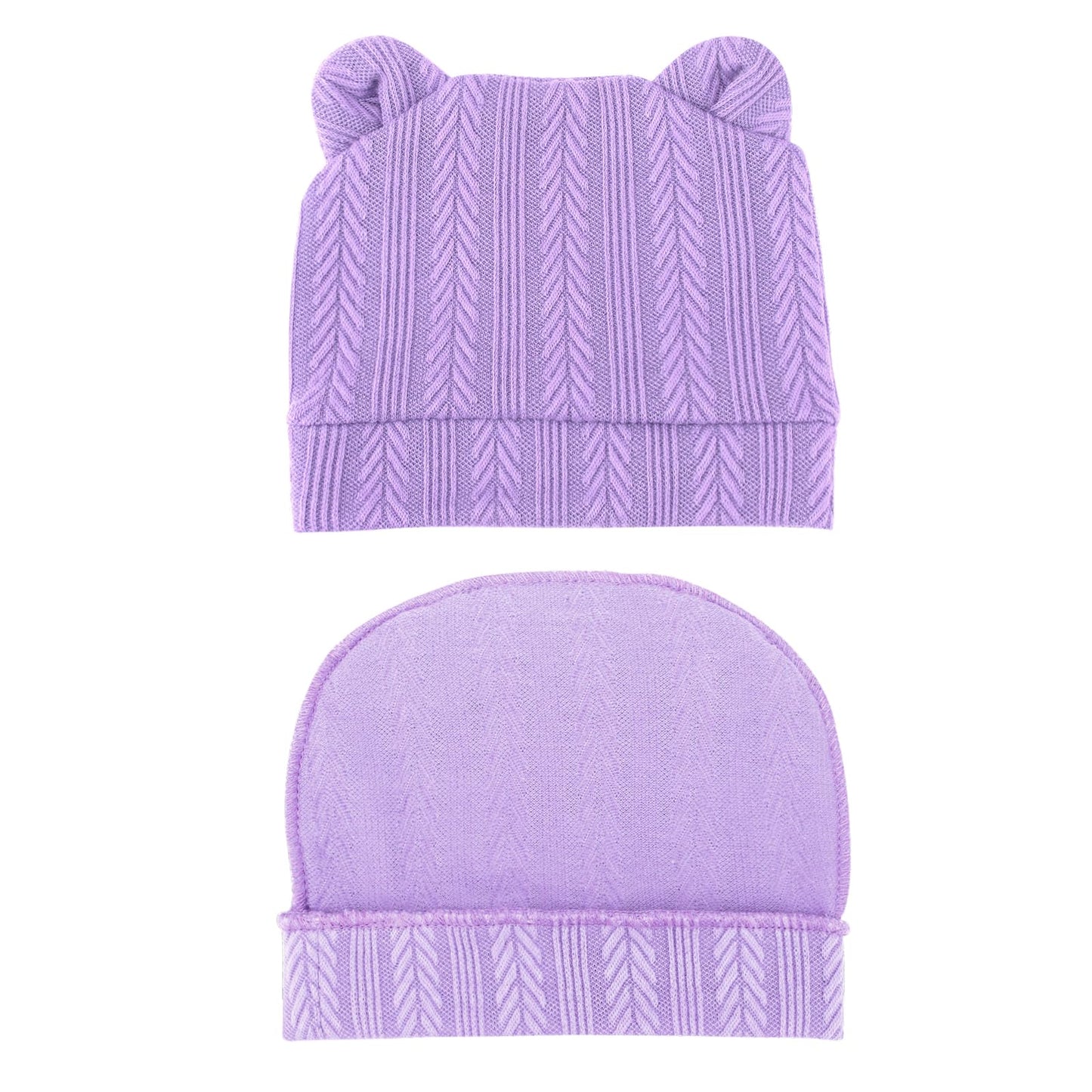 4 Set Baby Beanie Hat + Gloves (0-6 Months)