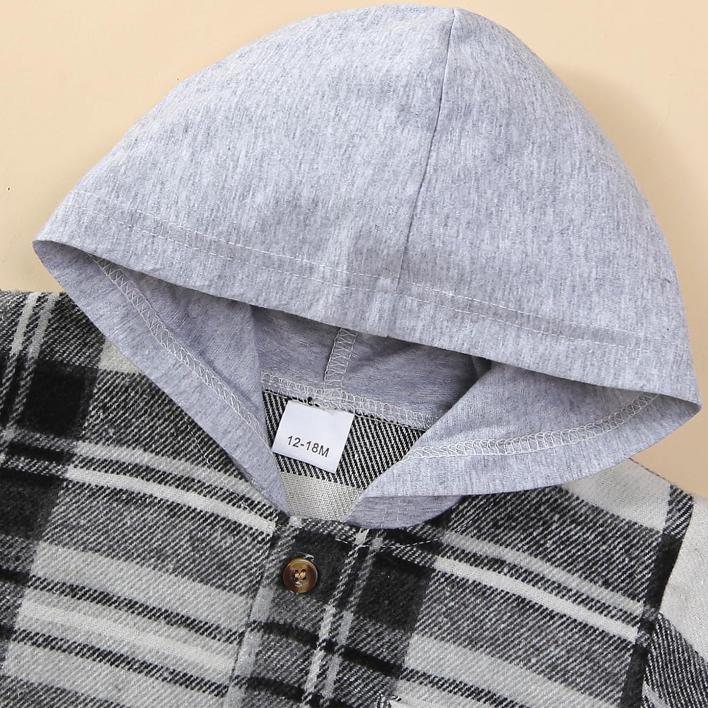 Boys Outfits Infant Long Sleeve Hoodies Plaid Tops Denim