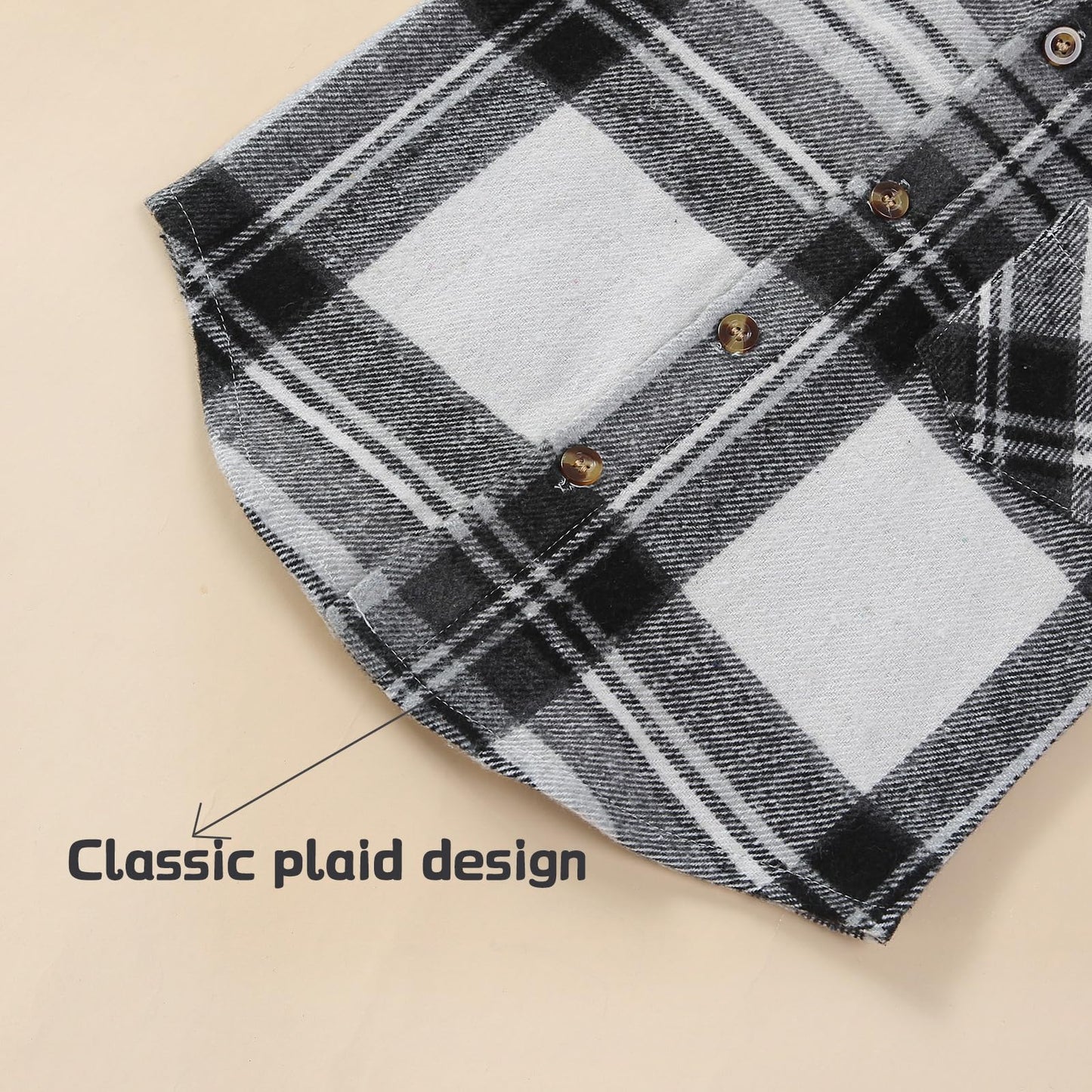 Boys Outfits Infant Long Sleeve Hoodies Plaid Tops Denim