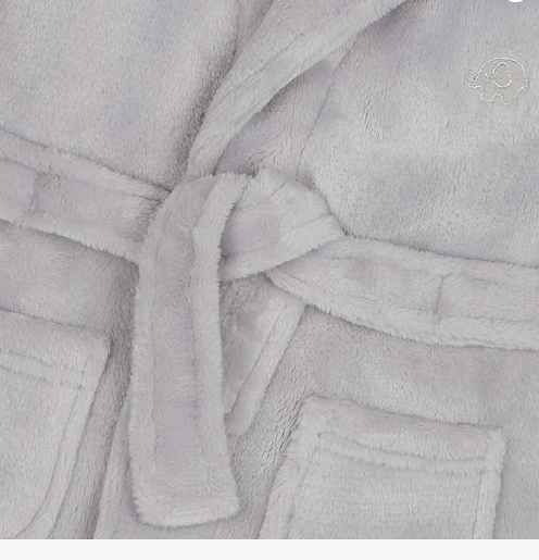 Baby Dressing Gown Unisex Soft Plush Fleece Hooded Teddy Ears 0-24 Month