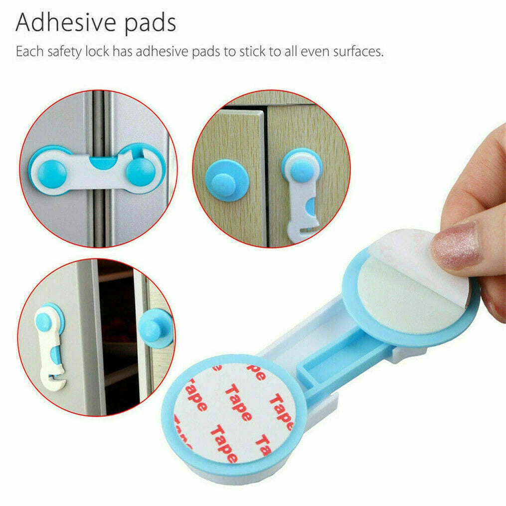 10 Child Baby Toddler Cupboard Cabinet Safety Locks Proof Door Drawer Fridge