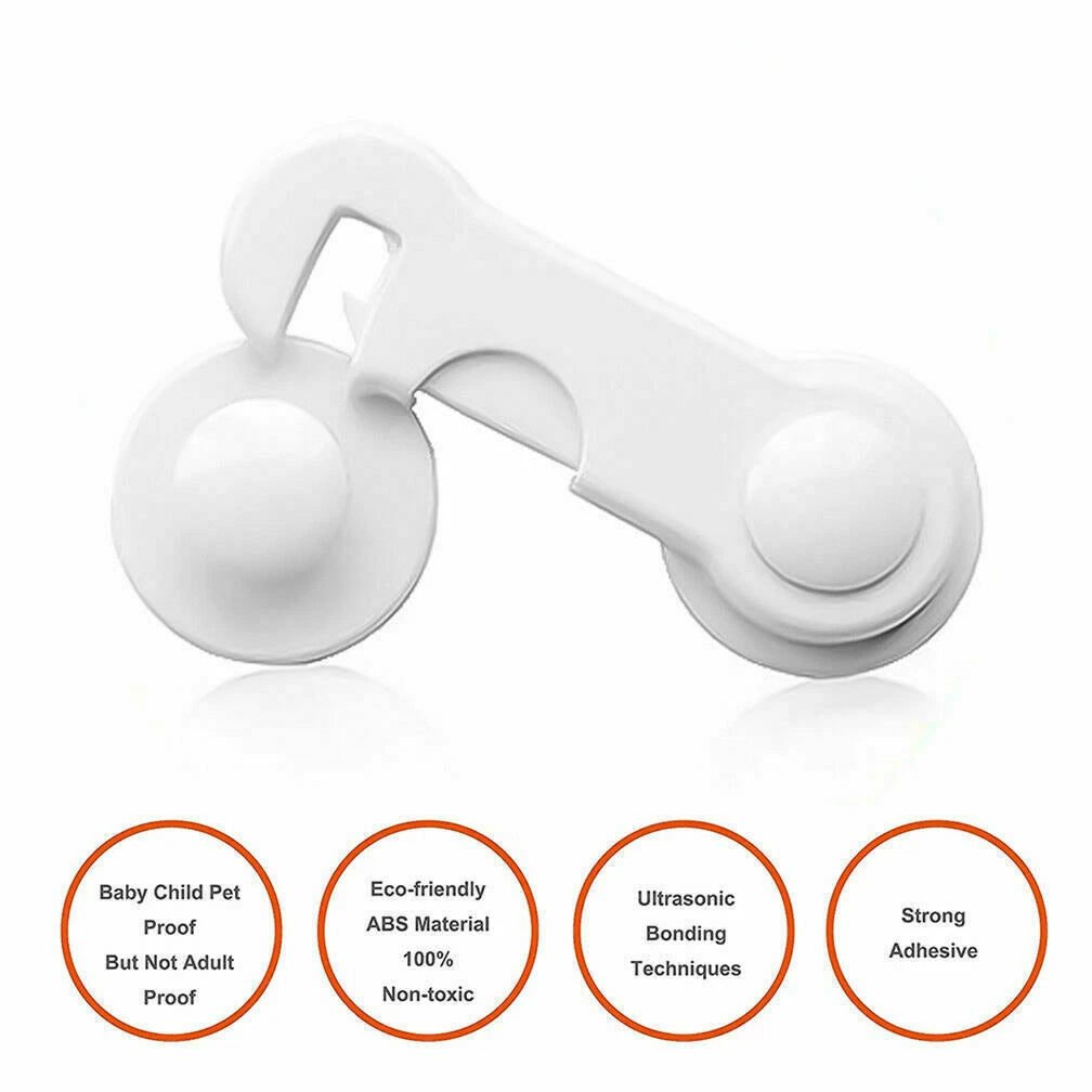 10 Child Baby Toddler Cupboard Cabinet Safety Locks Proof Door Drawer Fridge