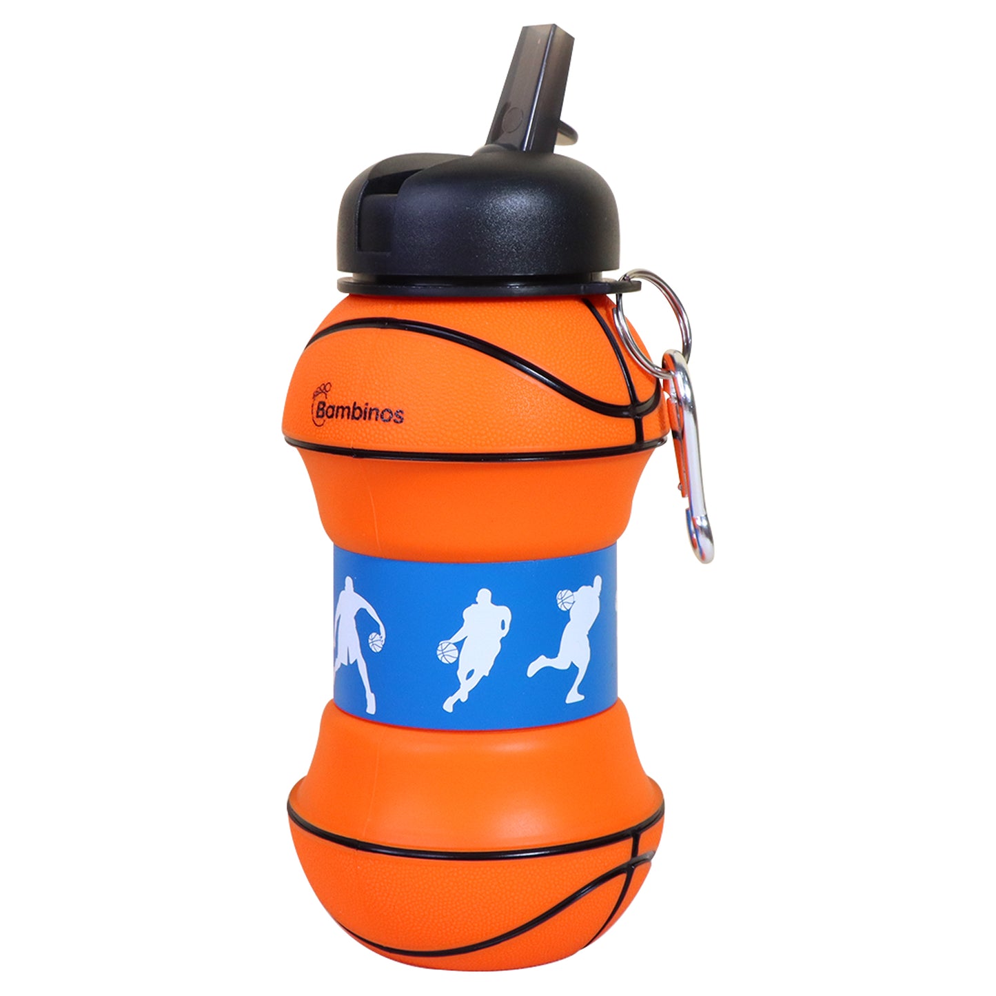 Bambinos Kids Basketball Water Bottle Silicone Collapsible BPA-FREE